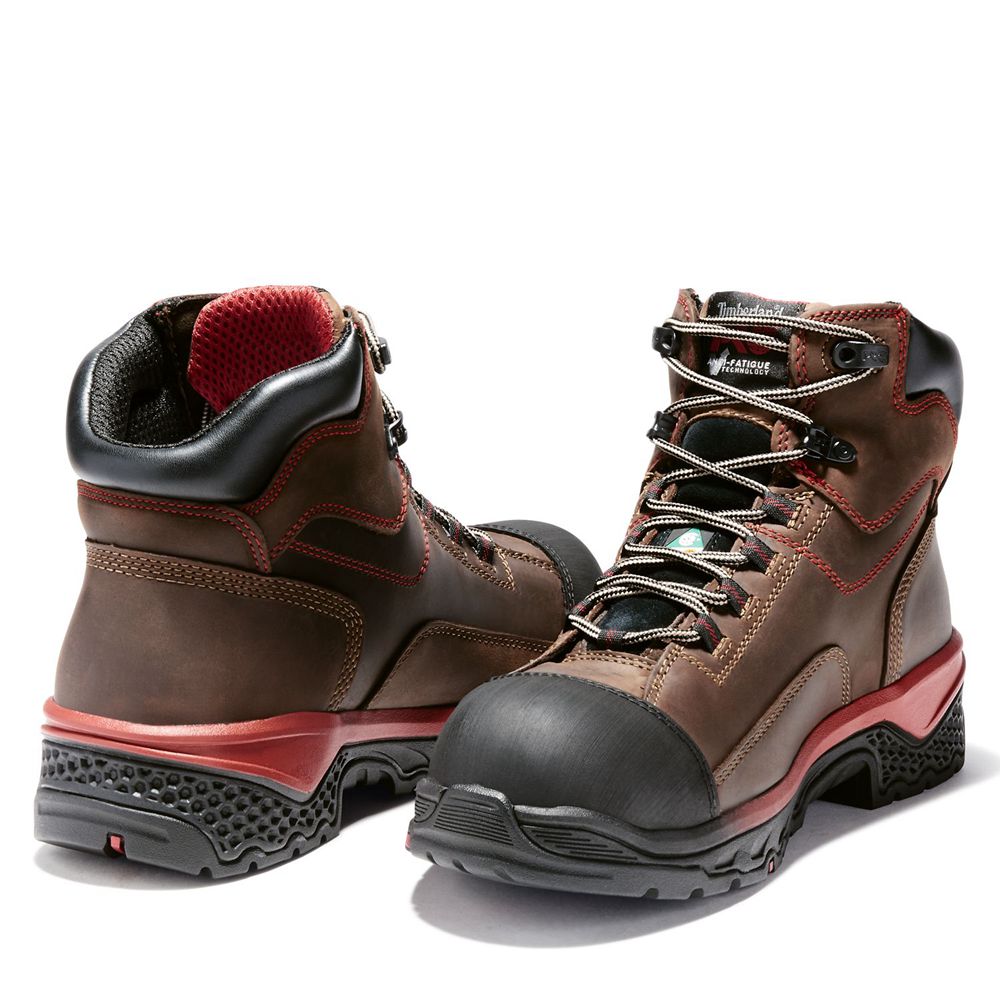 Timberland Μποτακια Εργασίας Ανδρικα Καφε/Μαυρα - Pro® Bosshog 6 Comp Toe - Greece 8540619-SY